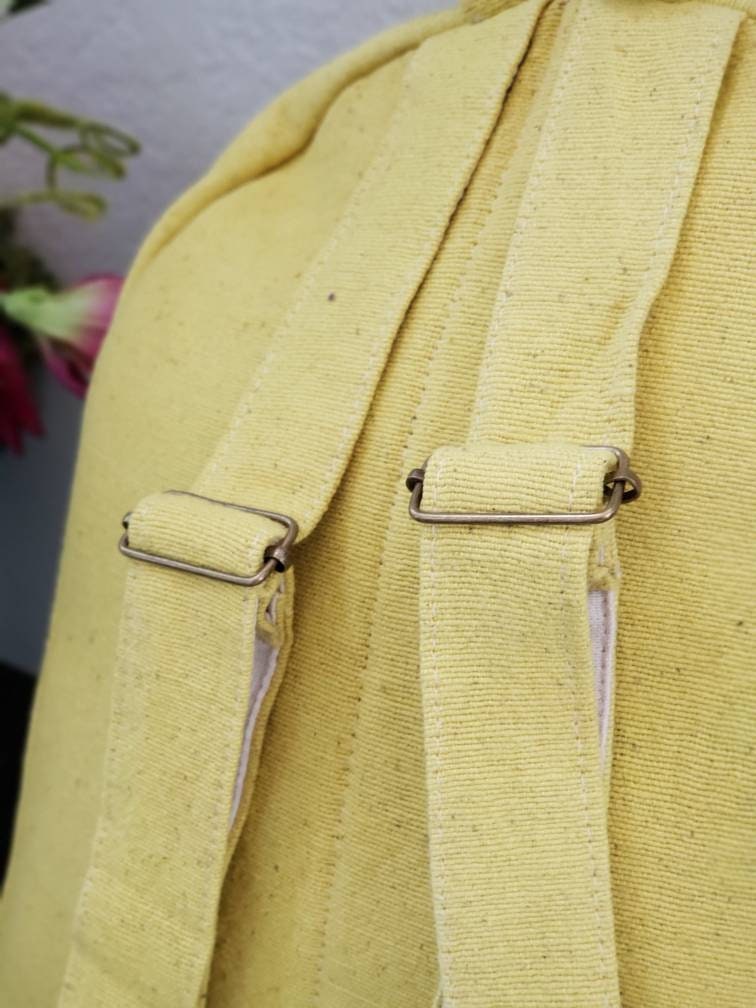 Namaste Fashionable Unisex Yellow Natural Handmade Organic Vegan Eco-Friendly Backpack