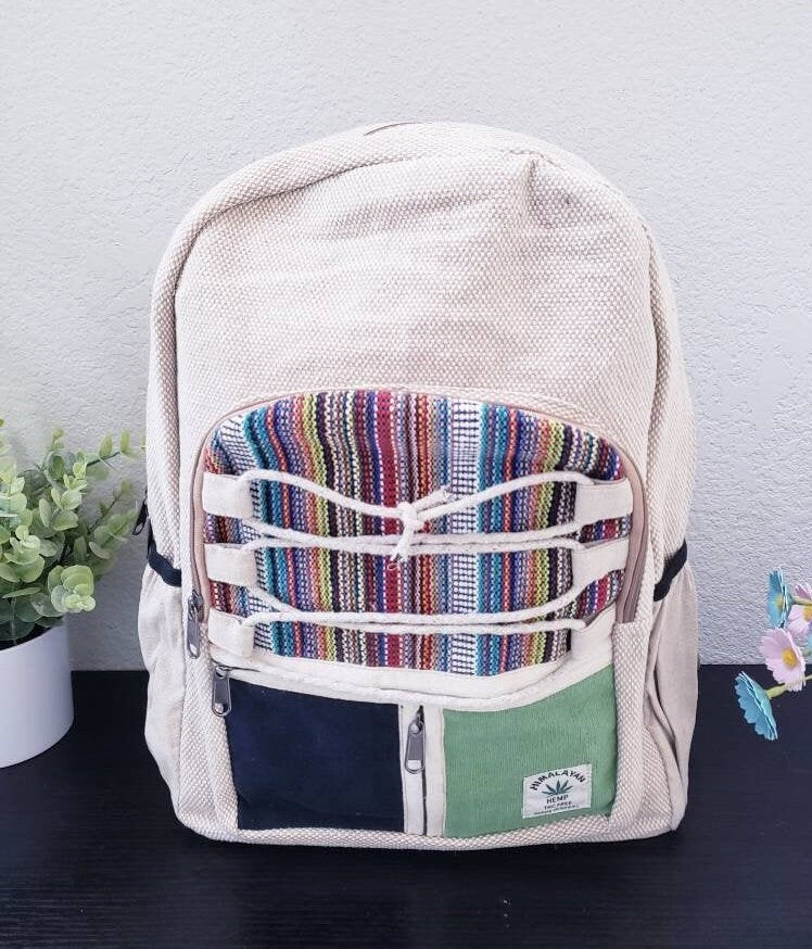 Namaste Fashionable Unisex Multicolor Natural Gheri Handmade Organic Vegan Eco-Friendly Backpack