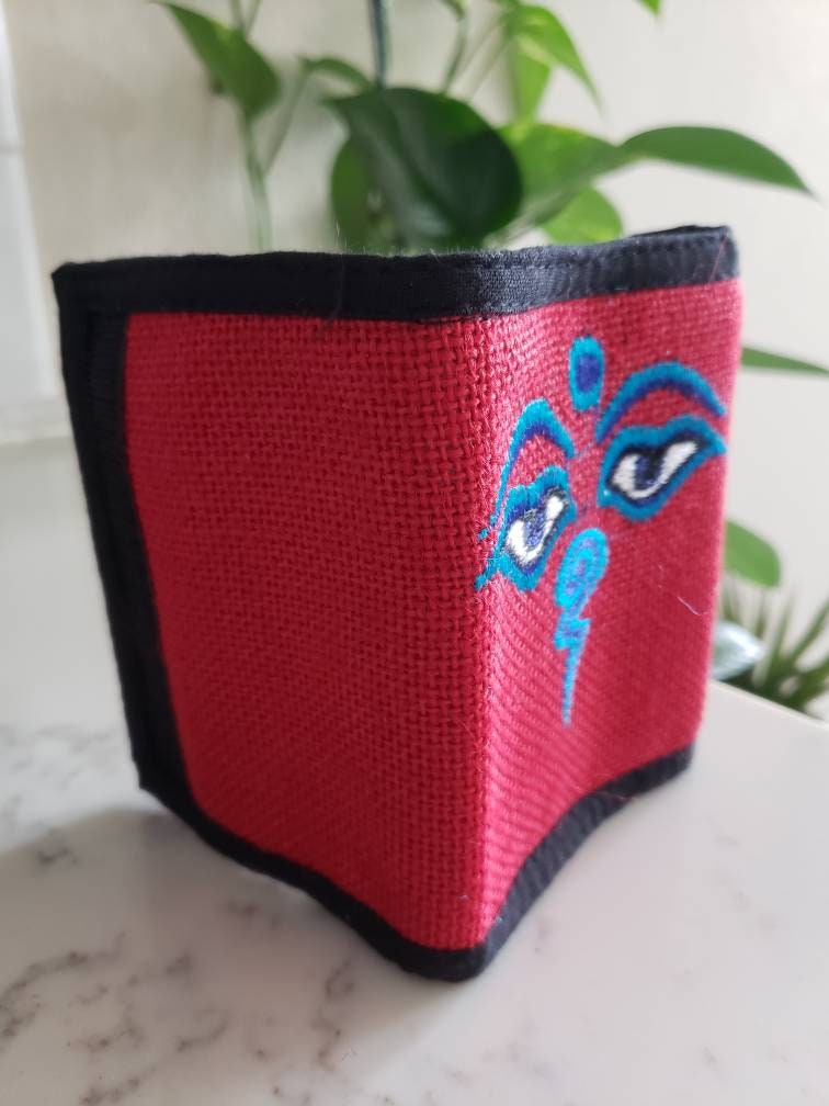 Organic Hemp Natural Eco-Friendly Nepalese Handmade Unisex Embroidery Colorful Gheri Durable Wallet/Purse