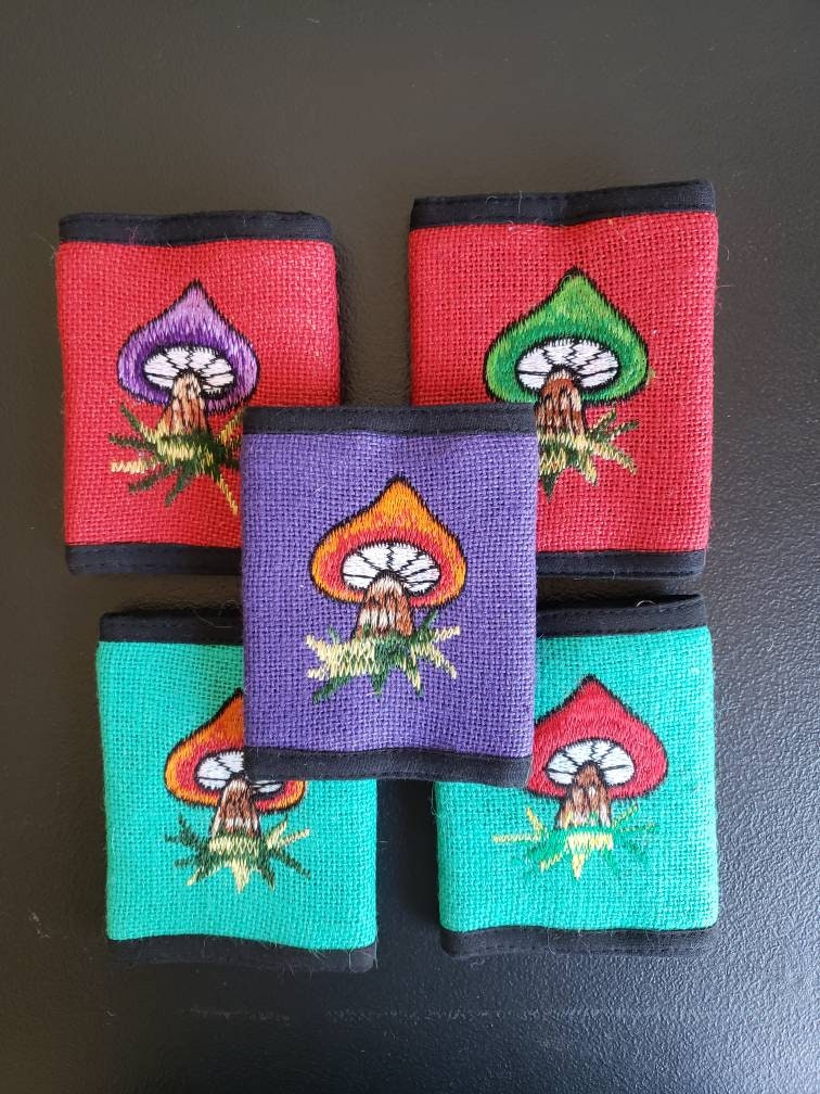 Organic Hemp Natural Eco-Friendly Nepalese Handmade Unisex Embroidery Colorful Gheri Durable Wallet/Purse