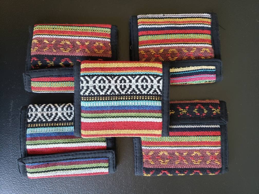 Organic Natural Eco-Friendly Nepalese Handmade Unisex Embroidery Colorful Gheri Durable Wallet/Purse