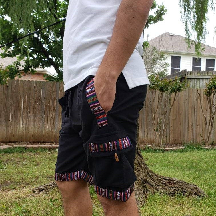 Namaste Cotton with Gheri Drawstring Elastic Shorts