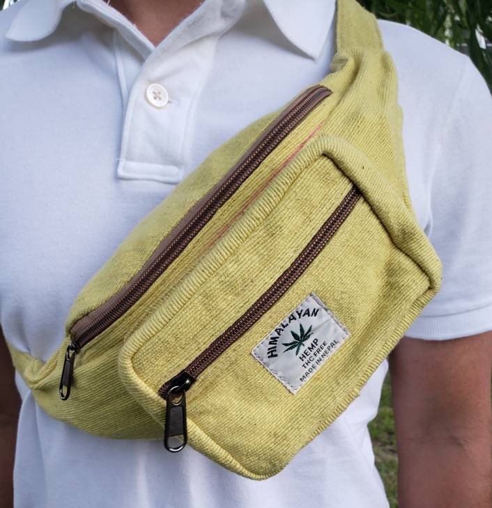 Namaste Natural Hemp & Cotton Yellow Green Maroon Blue Color Trendy Funky Waist Belt Fanny pack