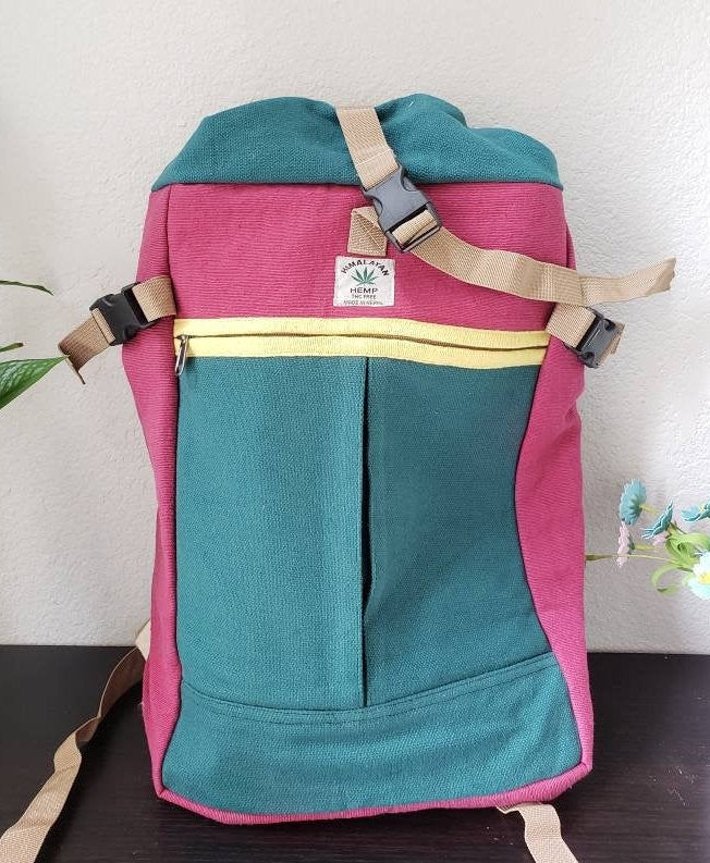 Namaste Fashionable Unisex Multicolor Natural Handmade Organic Vegan Eco-Friendly Cotton Drawstring Backpack