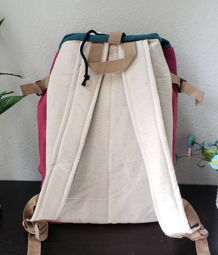 Namaste Fashionable Unisex Multicolor Natural Handmade Organic Vegan Eco-Friendly Cotton Drawstring Backpack
