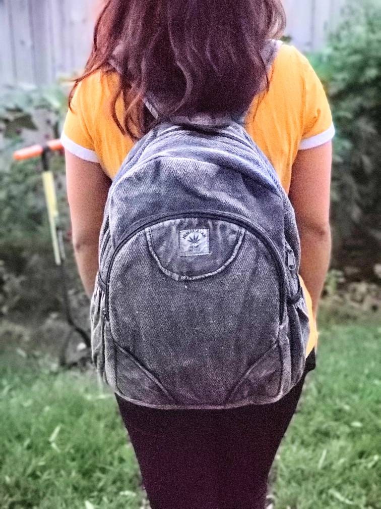 Namaste Stonewashed Rucksack Colorful Natural Unisex Handmade Organic Eco Friendly Backpack
