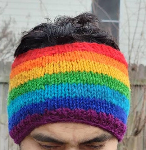 Namaste Unisex Hand Knit Nepalese Sheep's Wool Natural Unique Warm Colorful Headband.