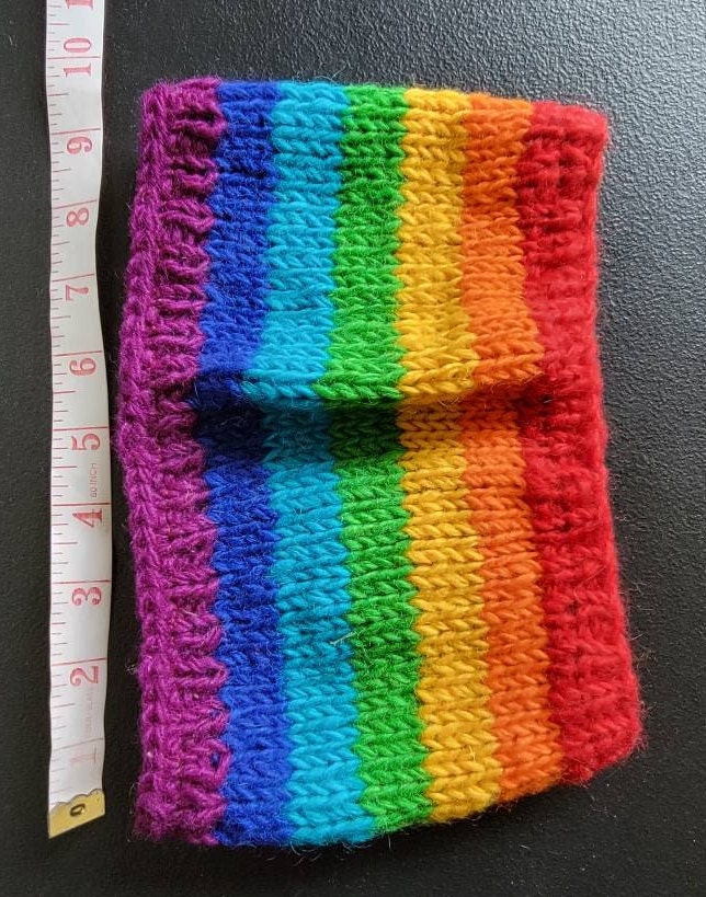 Namaste Unisex Hand Knit Nepalese Sheep's Wool Natural Unique Warm Colorful Headband.