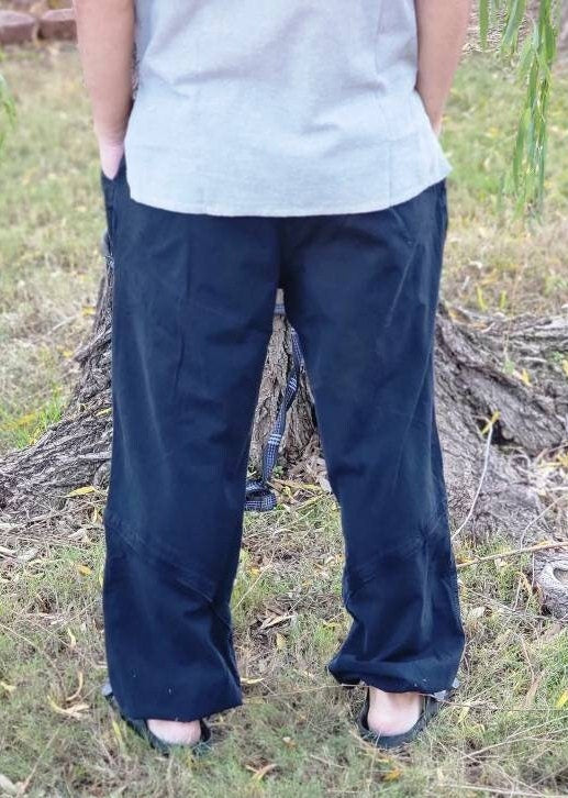 Namaste Handmade Stonewashed Fine Cotton Unisex Comfortable Funky Hippie Green and Black Dyed Oversized Trouser