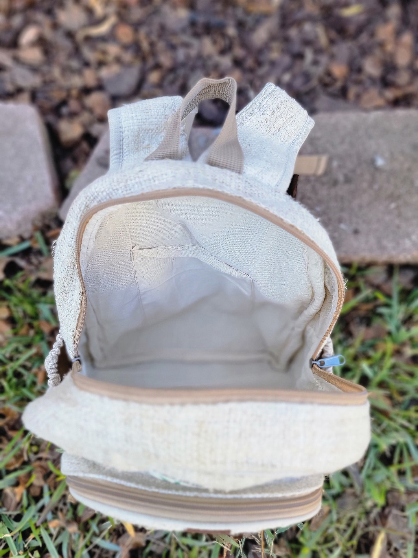 Namaste Pure Natural Hemp Fashionable Nepali Unisex Handmade Organic Vegan Eco-Friendly Backpack.