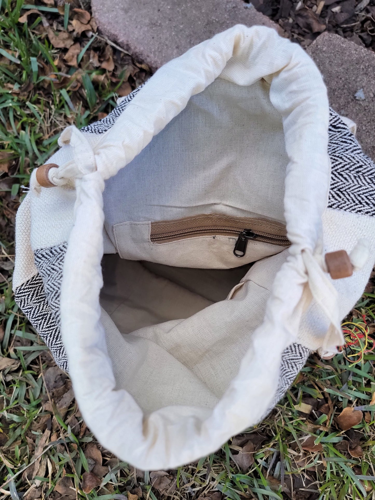 Namaste Natural Hemp Fashionable Nepali Unisex Handmade Organic Vegan Eco-Friendly Backpack.