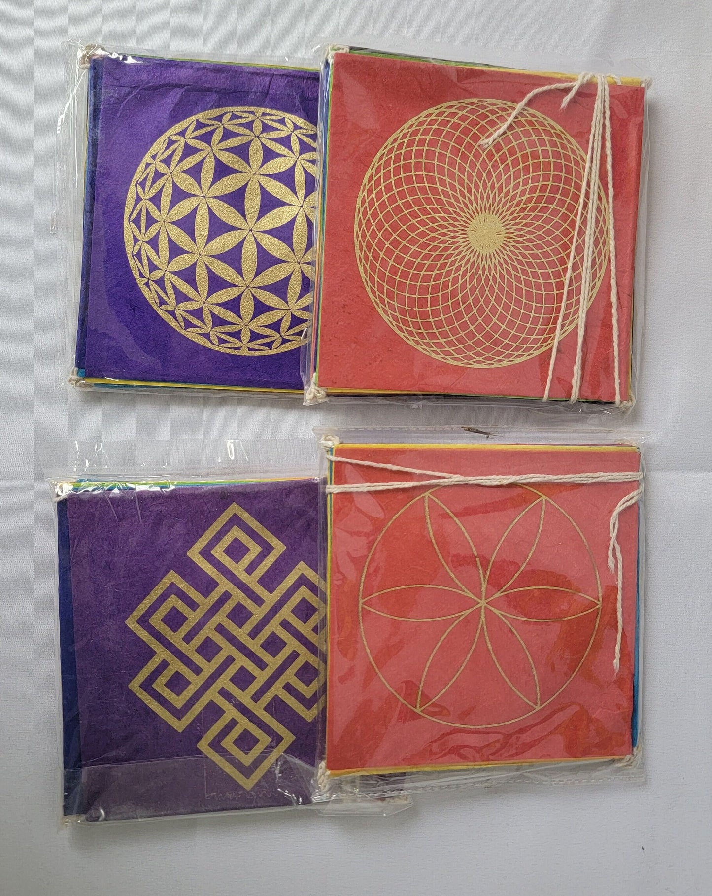 Sacred Handmade Lokta (Nepalese Paper) Geometry Rainbow Ganesh Horse Buddhist Healing Meditational Yoga Positive Energy Prayer Flag