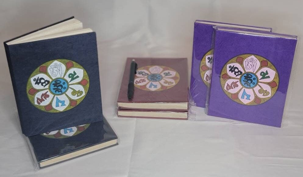 Namaste Eco Friendly Cover Unlined Natural Organic Handmade in Nepal Lokta Paper Om Mani Padme Hum Journal Notebook
