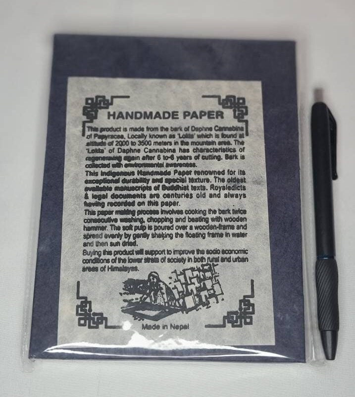 Namaste Eco Friendly Cover Unlined Natural Organic Handmade in Nepal Lokta Paper Om Mani Padme Hum Journal Notebook
