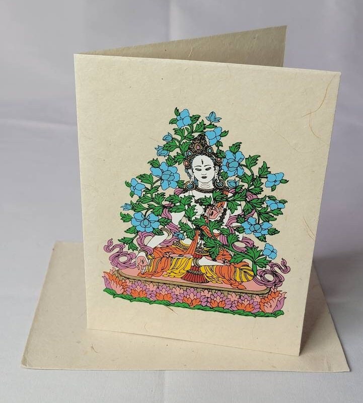 Namaste Eco Friendly Lokta Handmade Nepalese Paper Durable Organic Natural Greeting Card for all purposes
