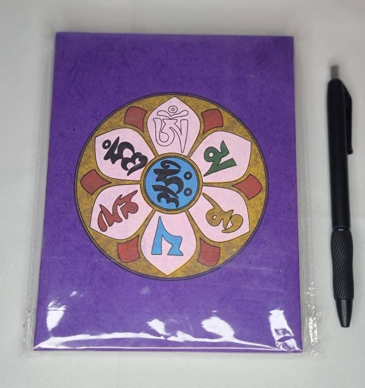 Namaste Eco Friendly Cover Unlined Natural Organic Handmade in Nepal Lokta Paper Om Mani Padme Hum Journal Notebook