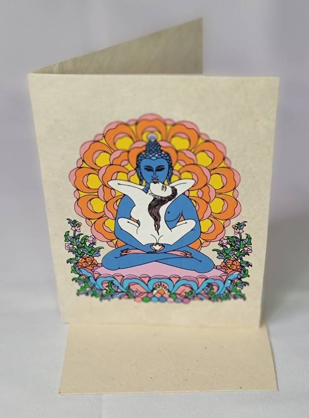 Namaste Eco Friendly Lokta Handmade Nepalese Paper Durable Organic Natural Greeting Card for all purposes