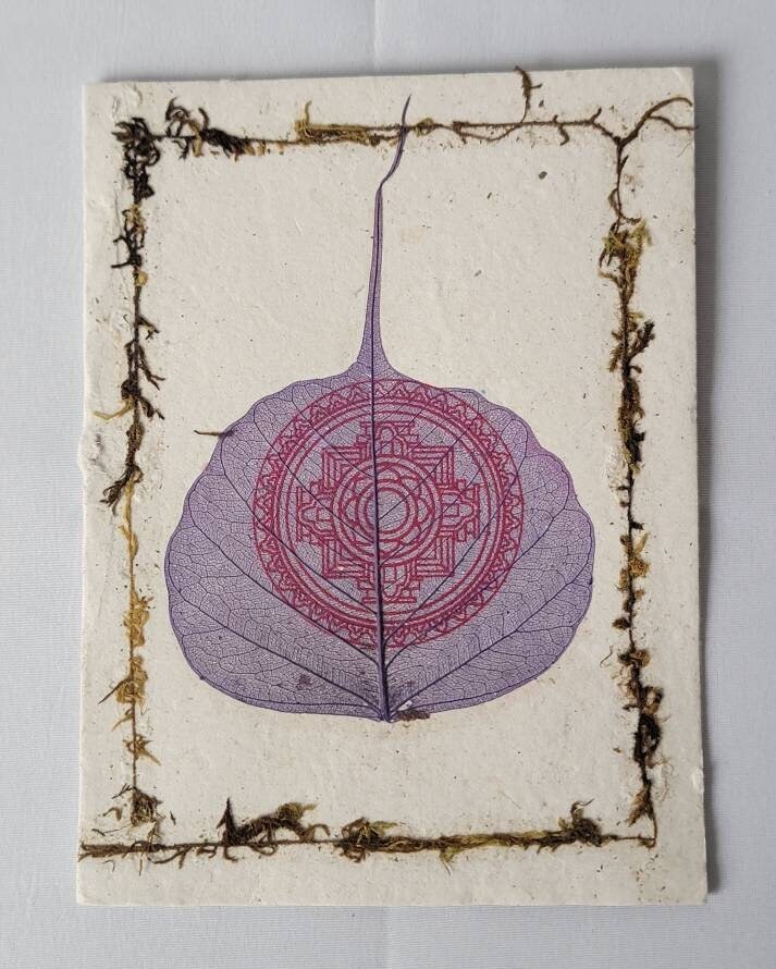 Namaste Eco Friendly Lokta Handmade Nepalese Paper Durable Organic Natural Greeting Card for all purposes
