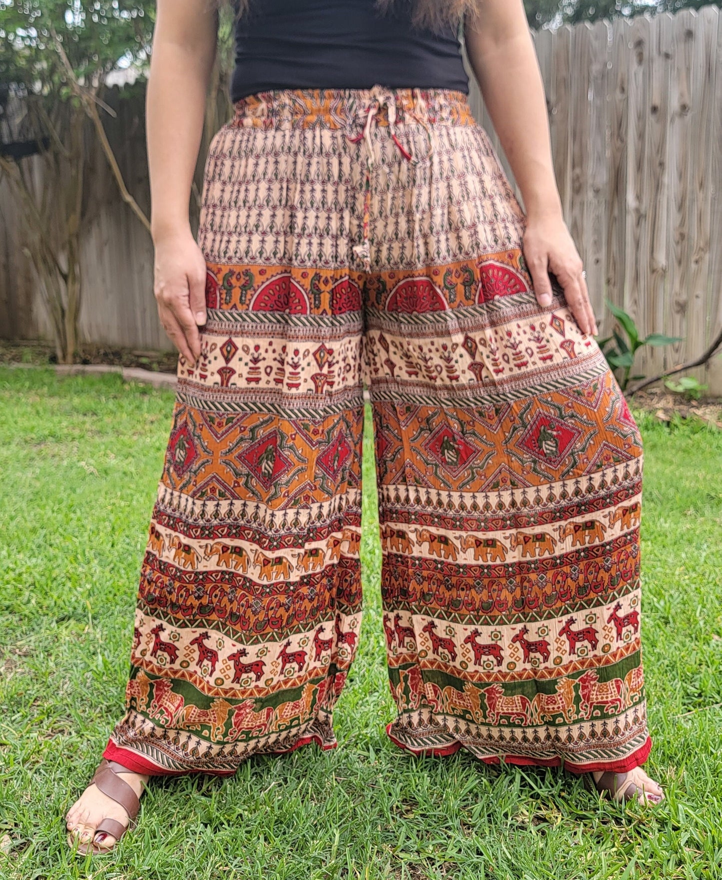 Namaste Bohotusk Women Elephant Floral Print Harem Pants Trouser
