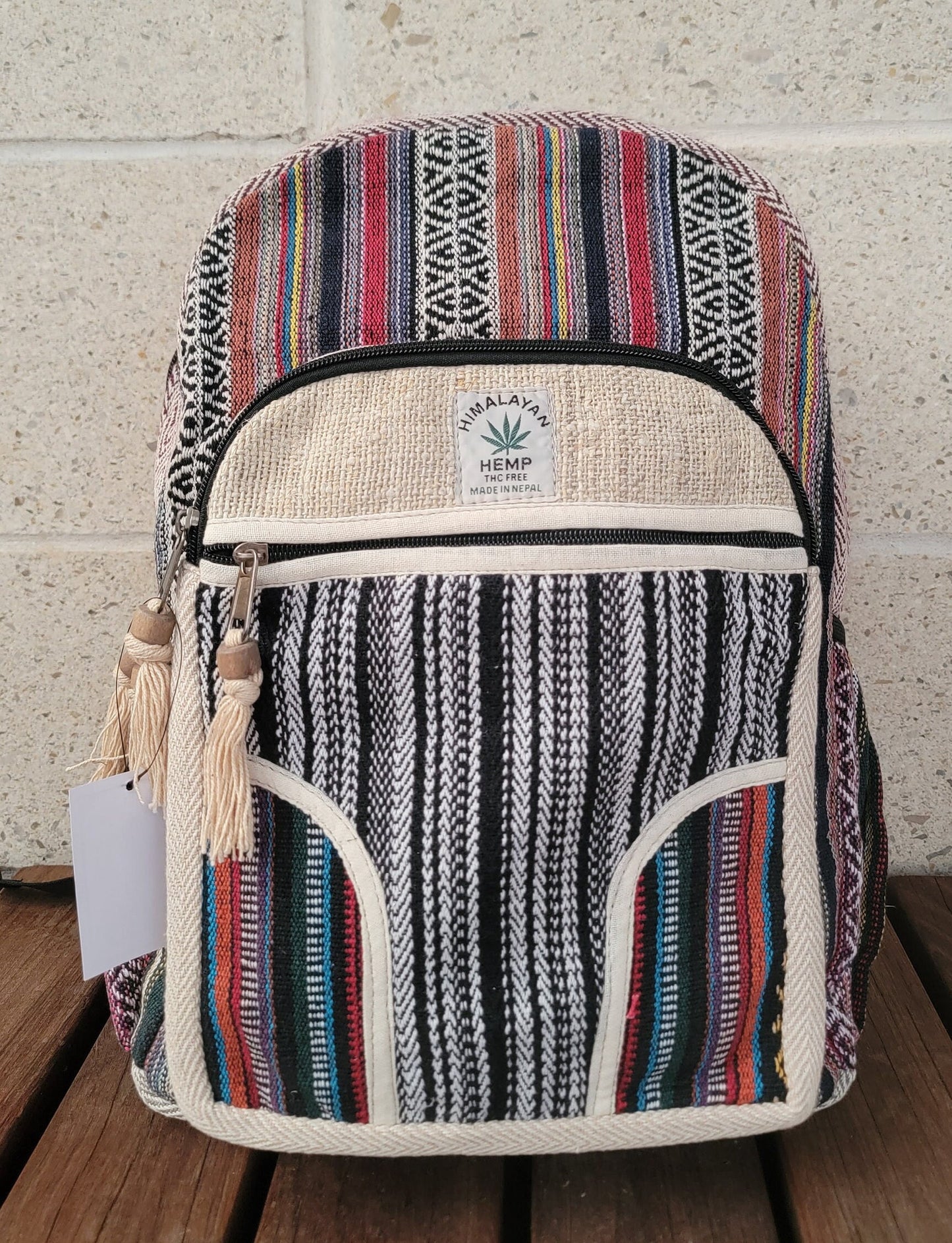 Namaste Natural Hemp Fashionable Nepali Unisex Handmade Organic Vegan Eco-Friendly Backpack.