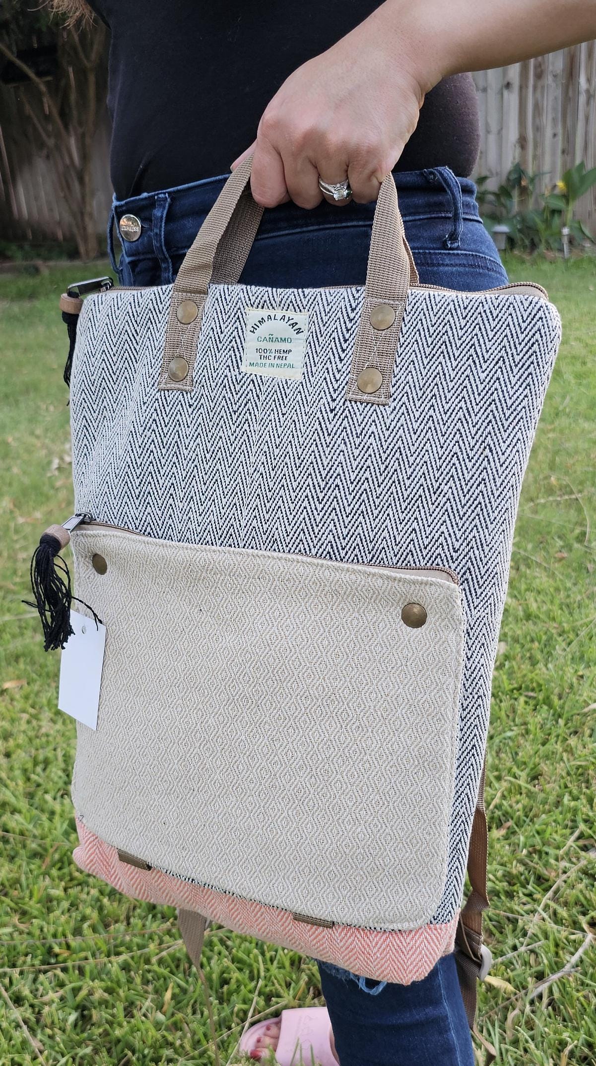Namaste Natural Hemp Fashionable Nepali Unisex Handmade Organic Vegan Eco-Friendly Laptop Bag.