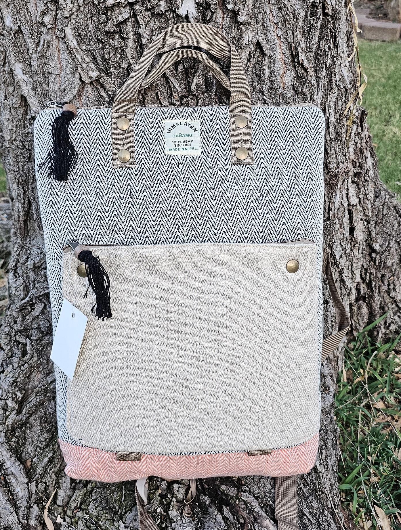 Namaste Natural Hemp Fashionable Nepali Unisex Handmade Organic Vegan Eco-Friendly Laptop Bag.