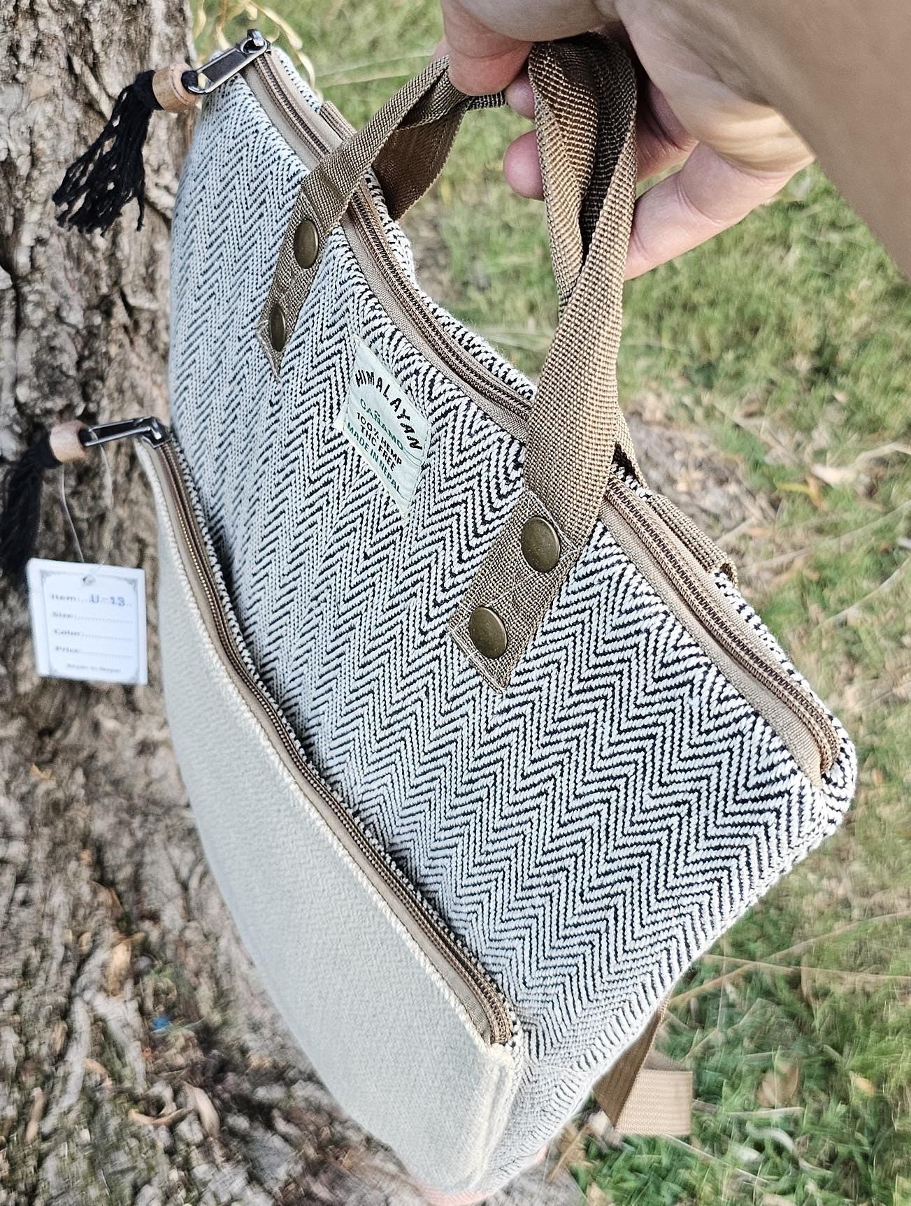 Namaste Natural Hemp Fashionable Nepali Unisex Handmade Organic Vegan Eco-Friendly Laptop Bag.