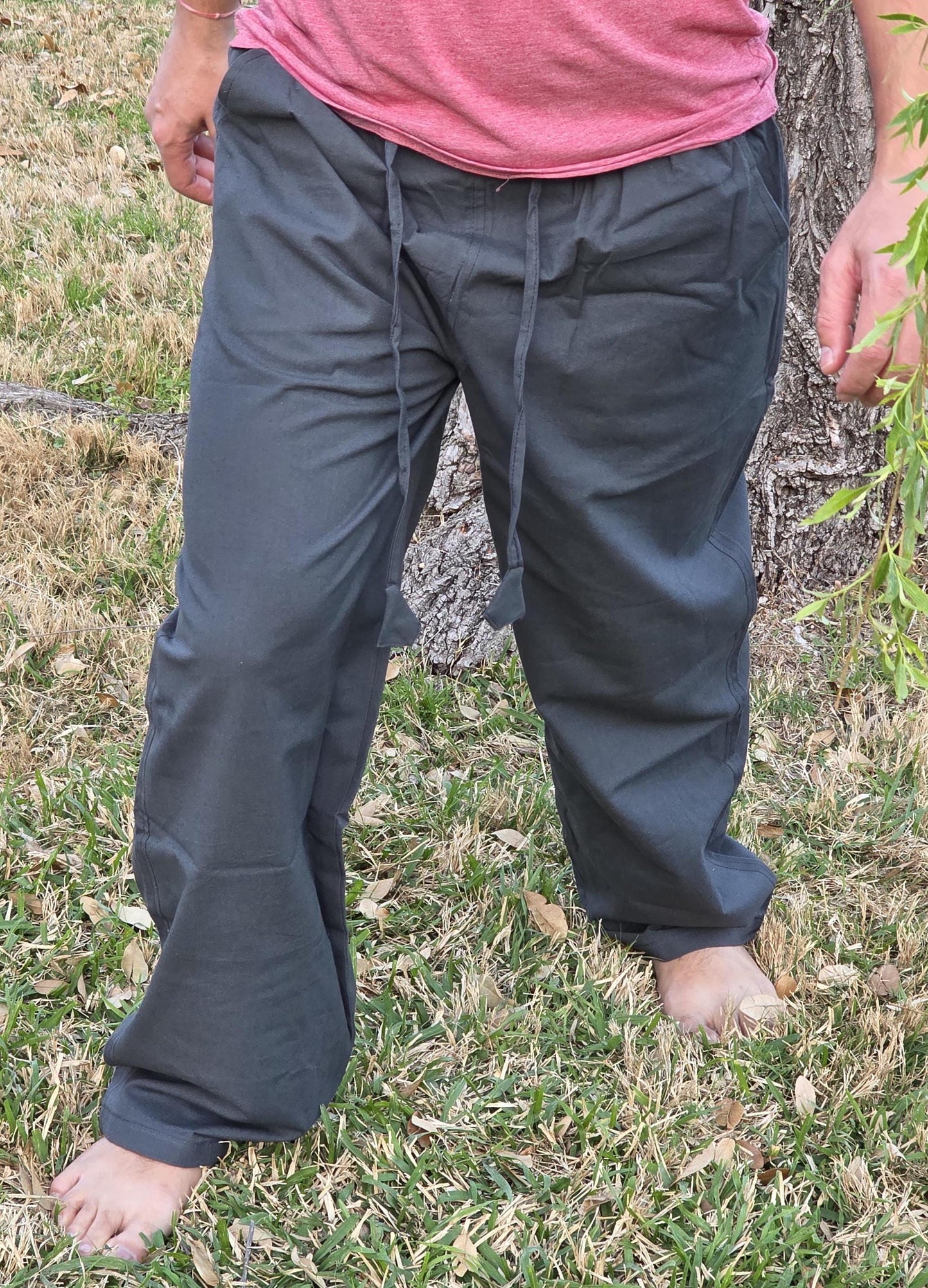 Unisex Fine Cotton Handmade Bohemian Comfortable Organic Natural Yoga Casual Plain Pants from Nepal
