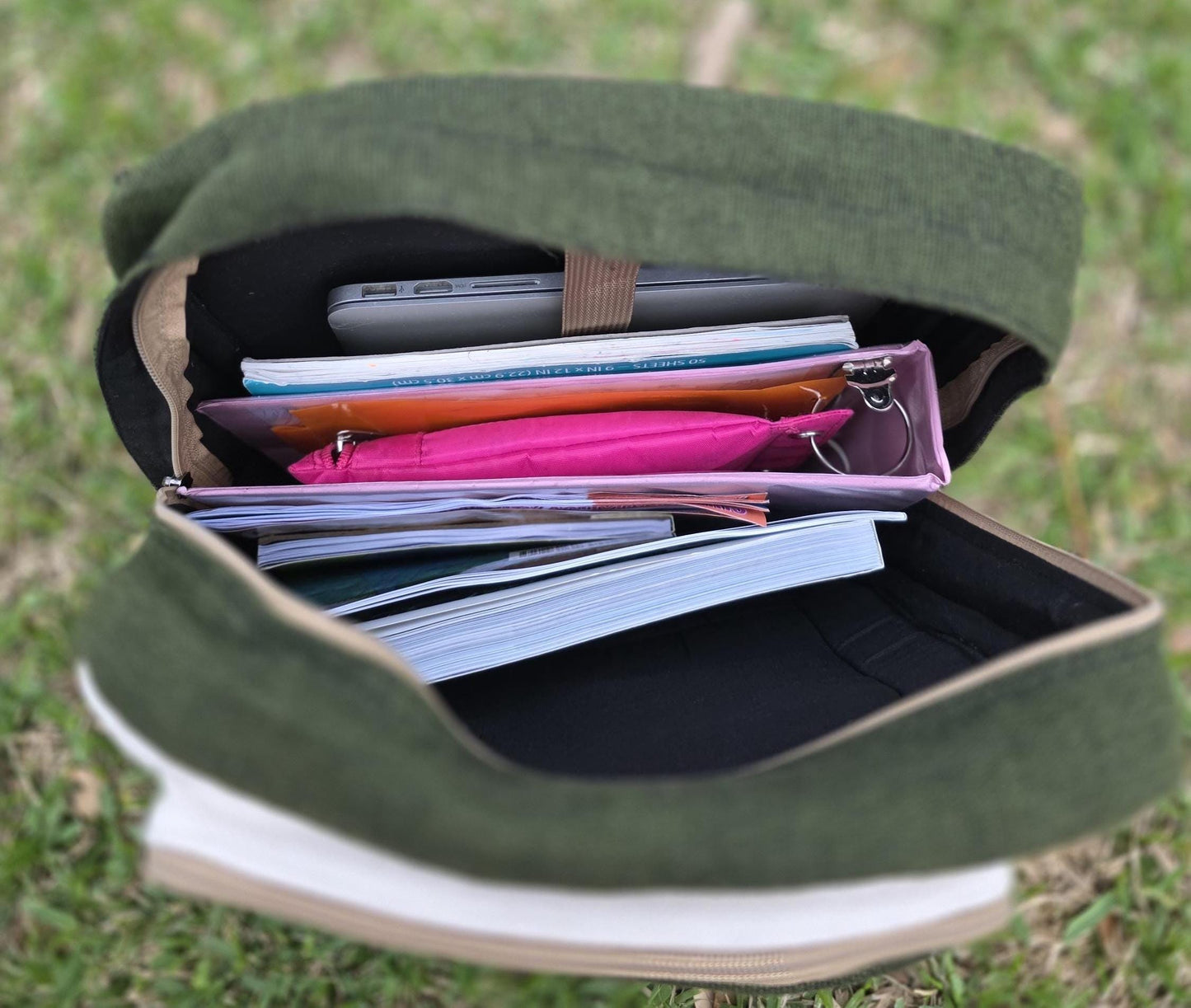 Natural Bohemian Hippy Organic Natural Cotton Gheri Handmade Vegan Eco-Friendly Box Backpack.