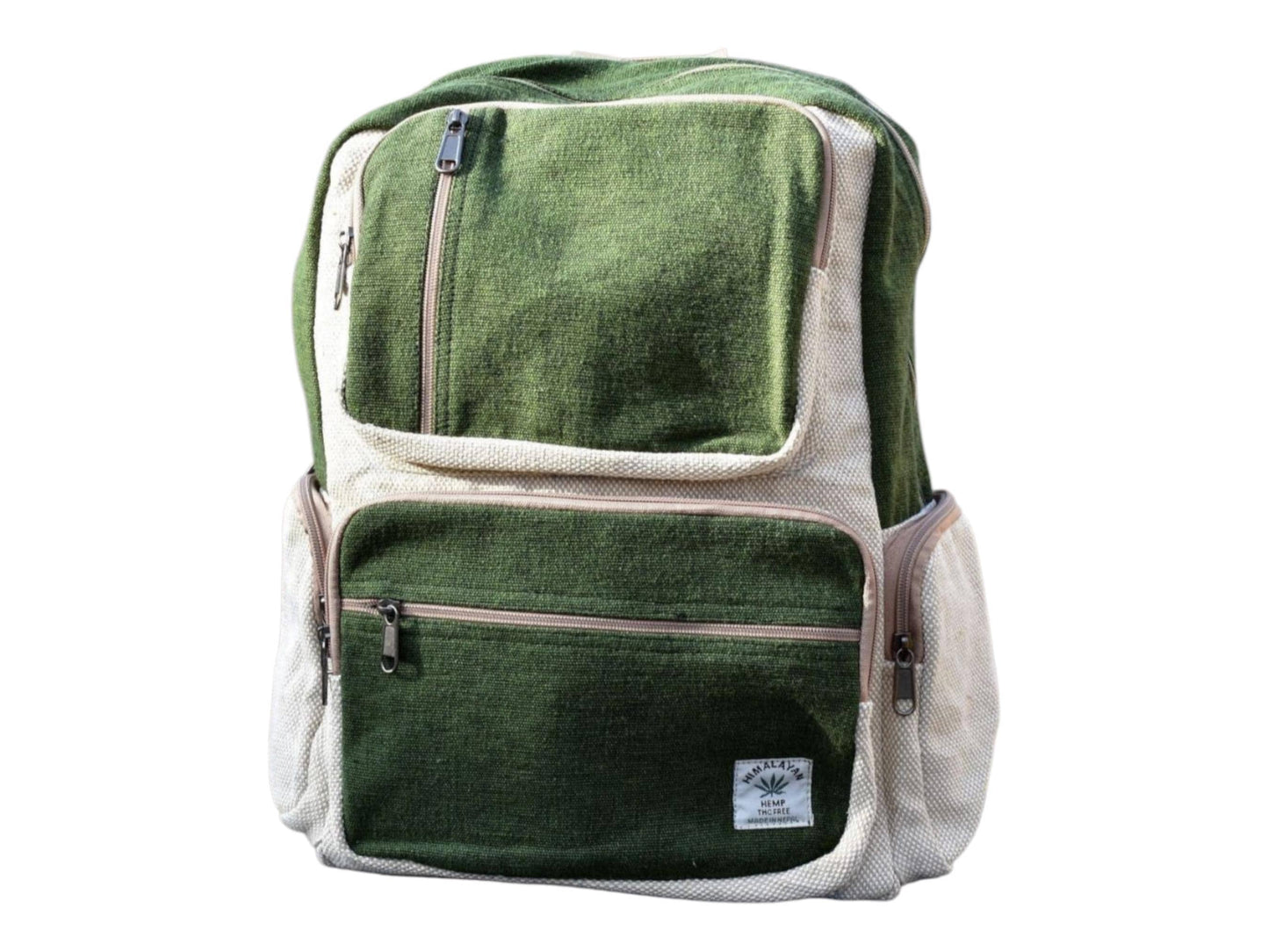 Natural Bohemian Hippy Organic Natural Cotton Gheri Handmade Vegan Eco-Friendly Box Backpack.