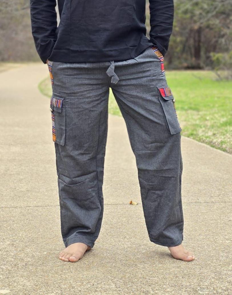 Namaste Fashionable Unisex Multicolor Handmade Hippie Trunked Durable Cotton Trouser