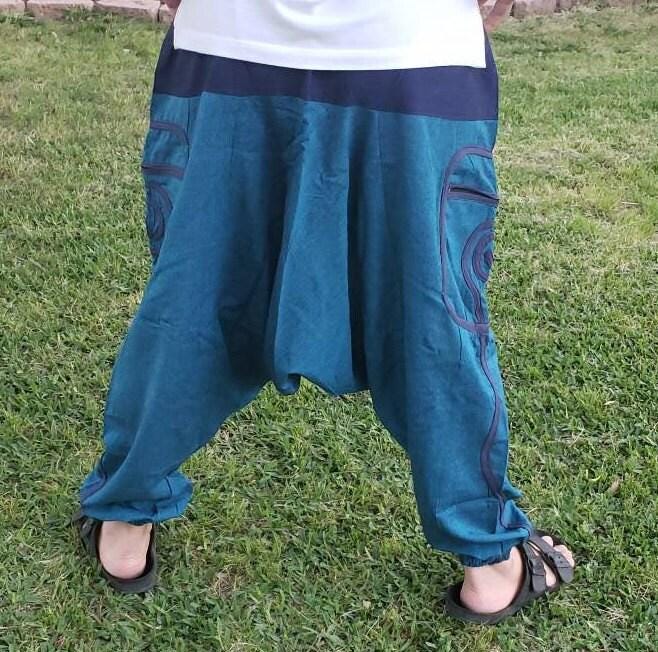 Namaste fashionable unisex multicolor handmade hippie blue cotton hippy boho comfy baggy festival nepalese yoga pants harem trouser