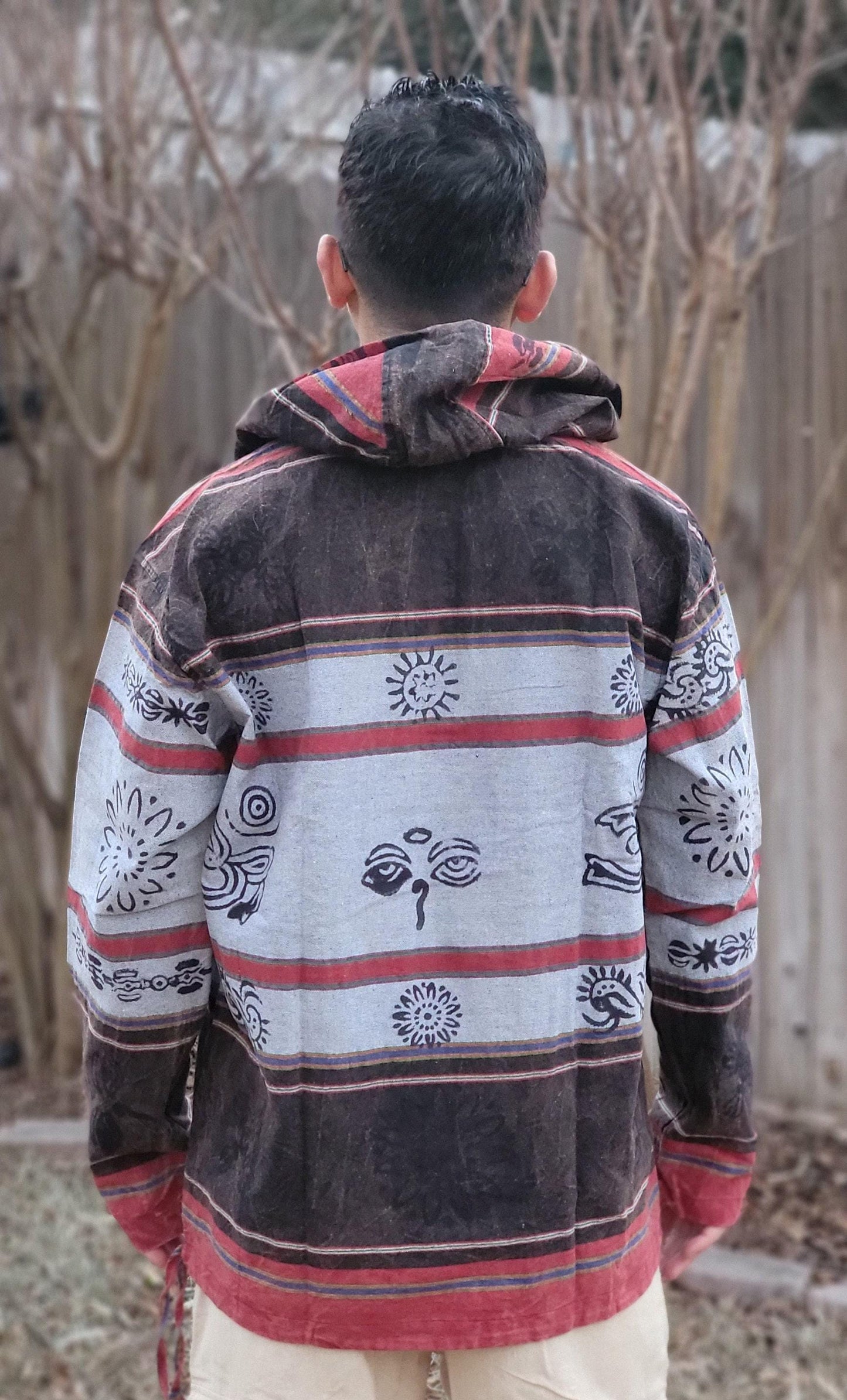 Namaste patch lined organic unisex handmade colorful festival hippie strong cotton stonewashed hoodie