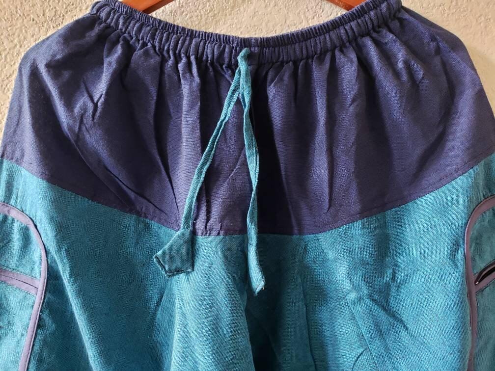 Namaste fashionable unisex multicolor handmade hippie blue cotton hippy boho comfy baggy festival nepalese yoga pants harem trouser