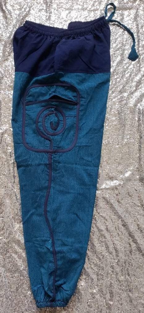 Namaste fashionable unisex multicolor handmade hippie blue cotton hippy boho comfy baggy festival nepalese yoga pants harem trouser