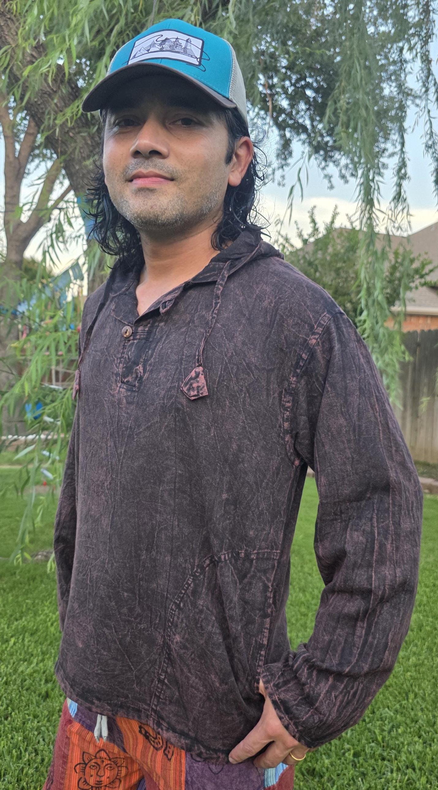 Namaste stonewashed unisex handmade cotton fashionable hippie casual organic hoodie