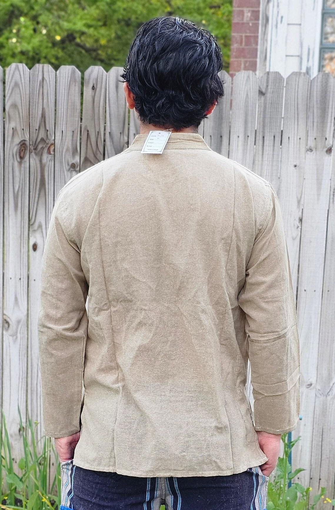 Namaste holiday unisex plain handmade nepalese 100% cotton organic top/kurta rn.