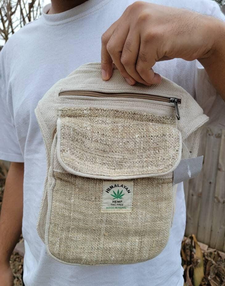 Namaste fashionable unisex multicolor natural hemp handmade organic vegan eco-friendly passport crossbody hippie purse bag.