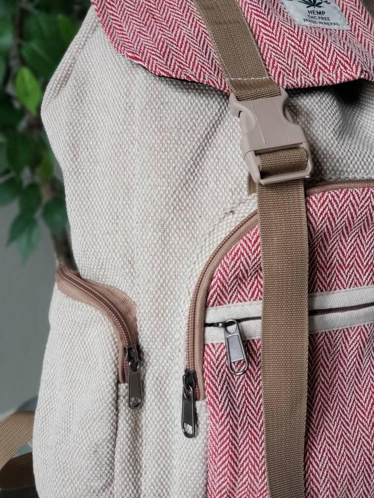 Namaste fashionable unisex natural gheri handmade organic vegan eco-friendly backpack.