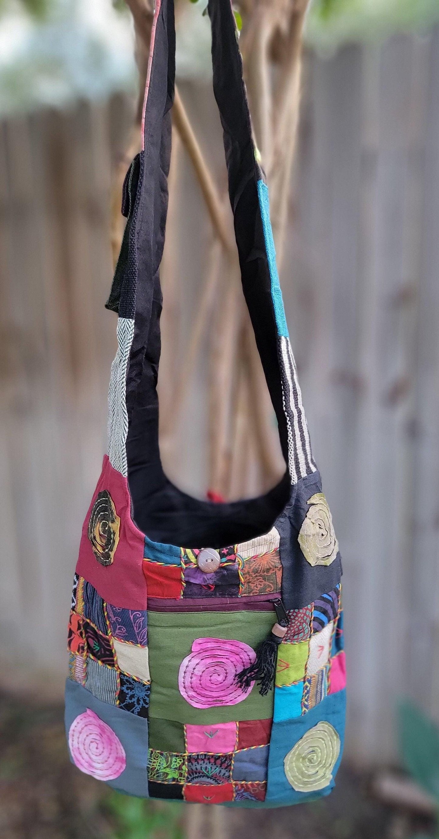 Namaste boho unique fine cotton colorful patchwork light weight handmade boho multi-purpose women cross body festival jogi nepalese bag