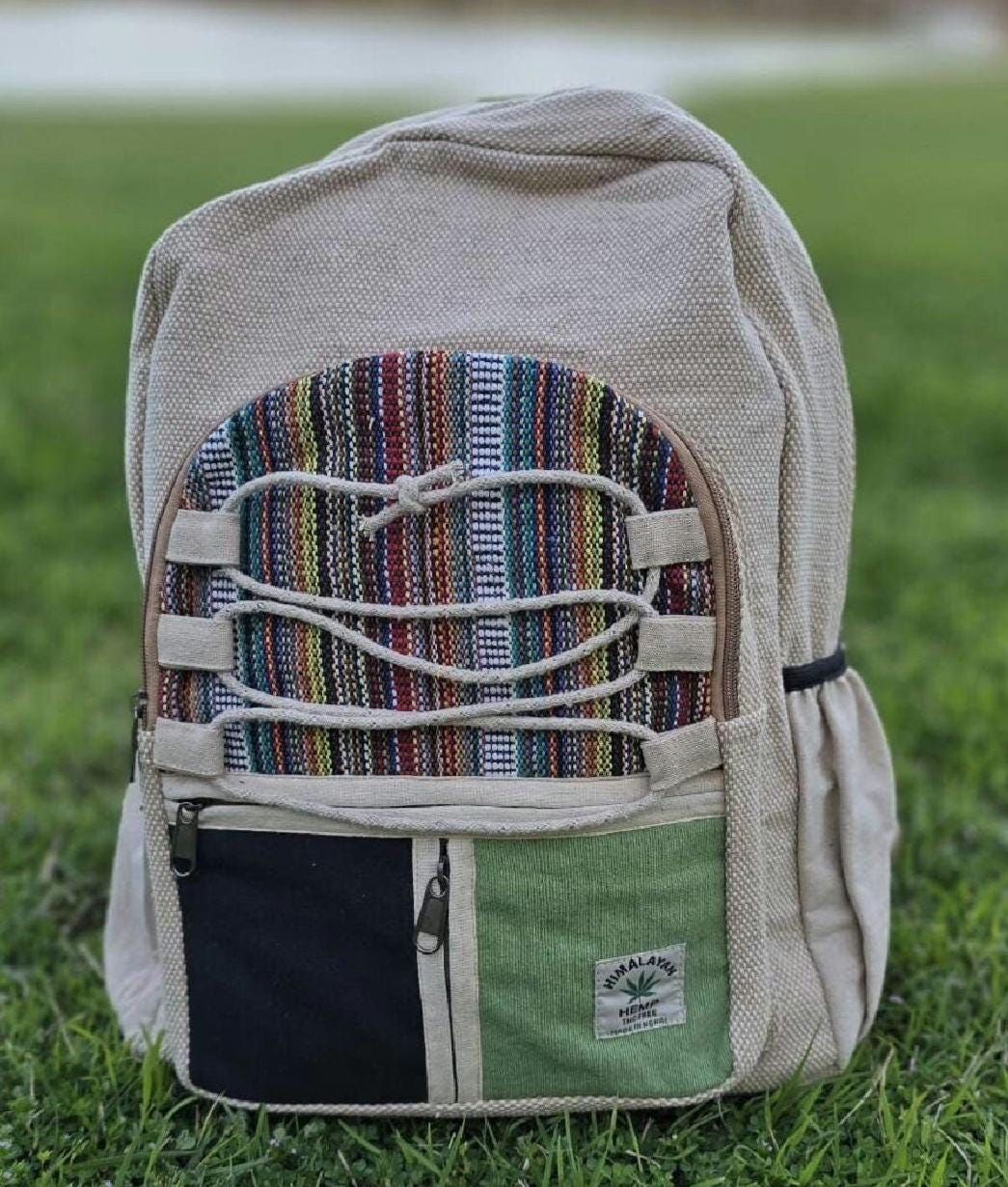 Namaste Fashionable Unisex Multicolor Natural Gheri Handmade Organic Vegan Eco-Friendly Backpack