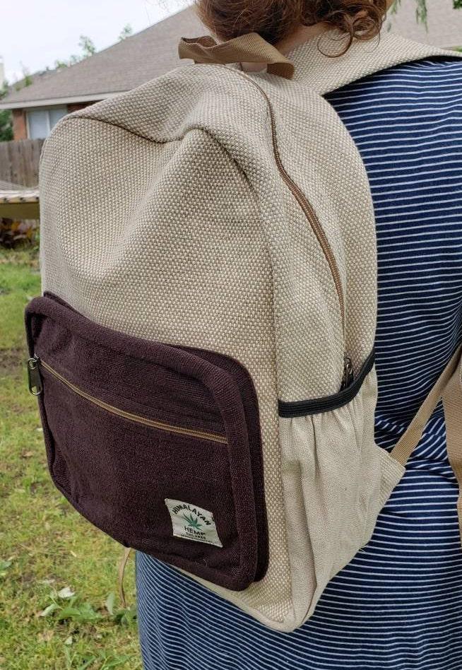 Namaste natural hemp cotton unisex handmade backpack