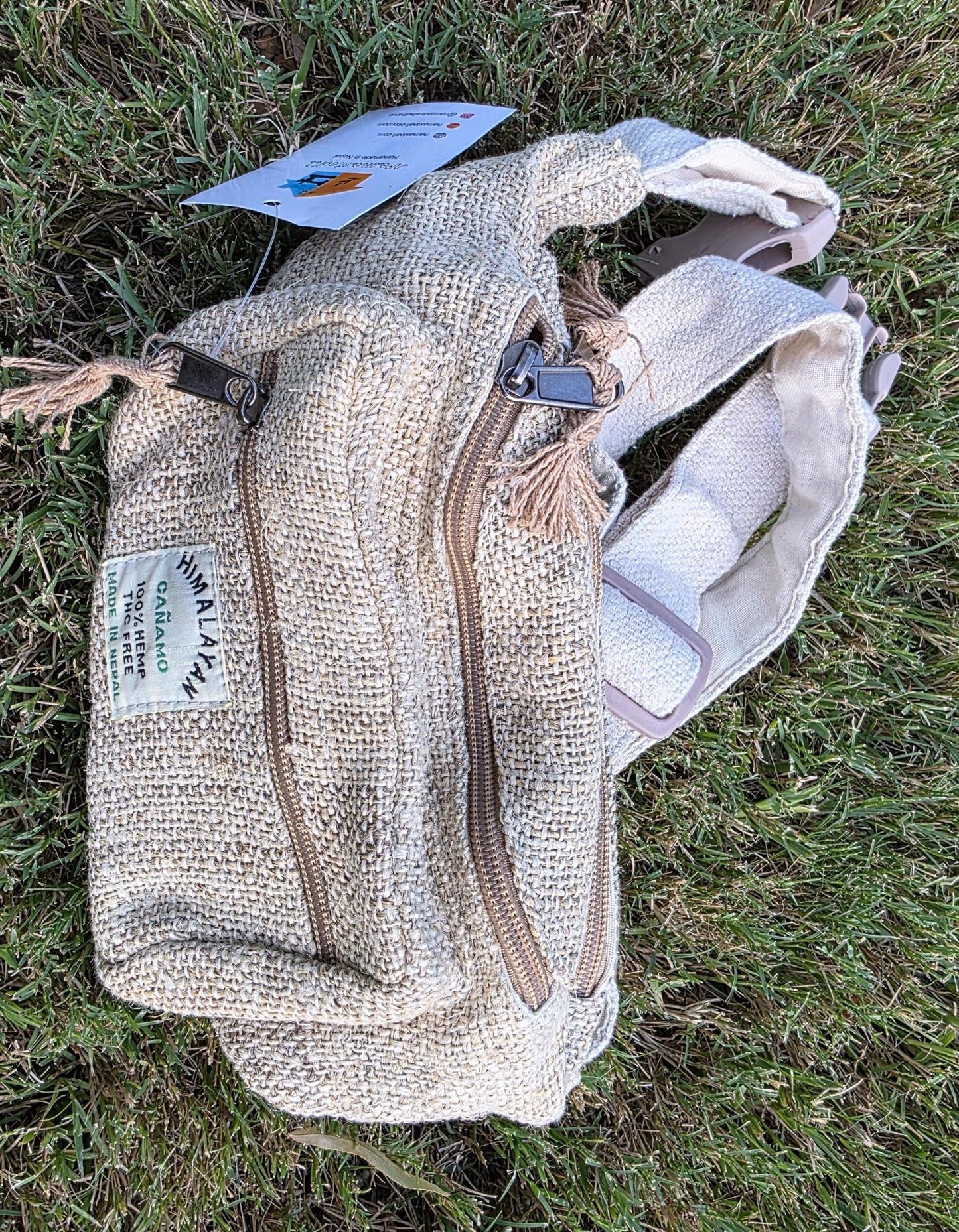 Hemp handmade unisex fashionable unique organic natural hemp bag/fanny pack/money bag/passport bag