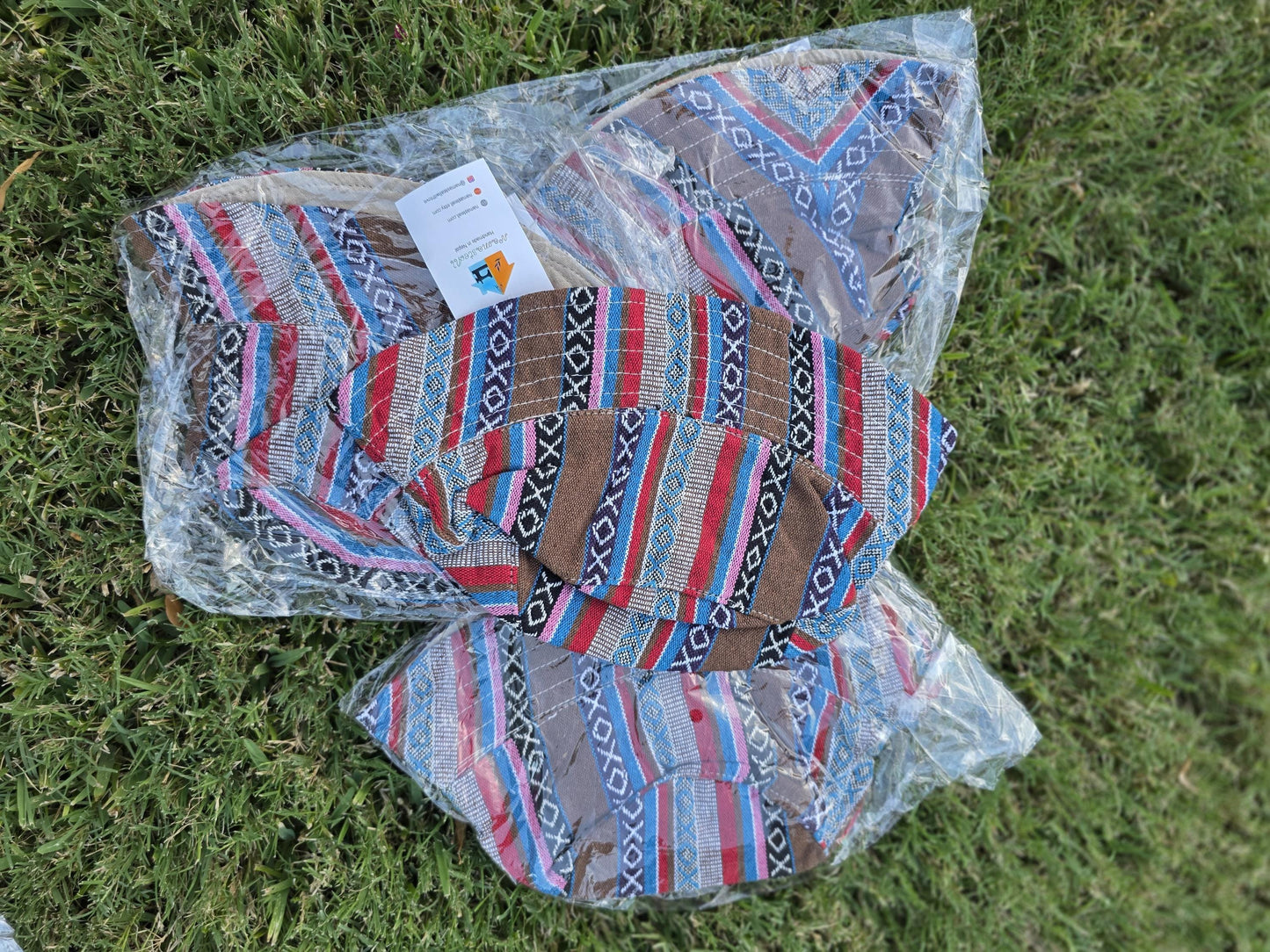 Namaste Fashionable Unisex Multicolor Handmade Flowers Hippie Durable Patchwork Eco-Friendly Organic Hemp Wire Rim Bucket Hat