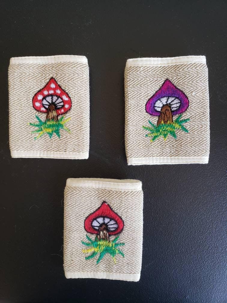 Namaste hemp wallet/purse plain with embroidery