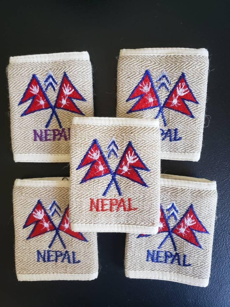 Namaste hemp wallet/purse plain with embroidery