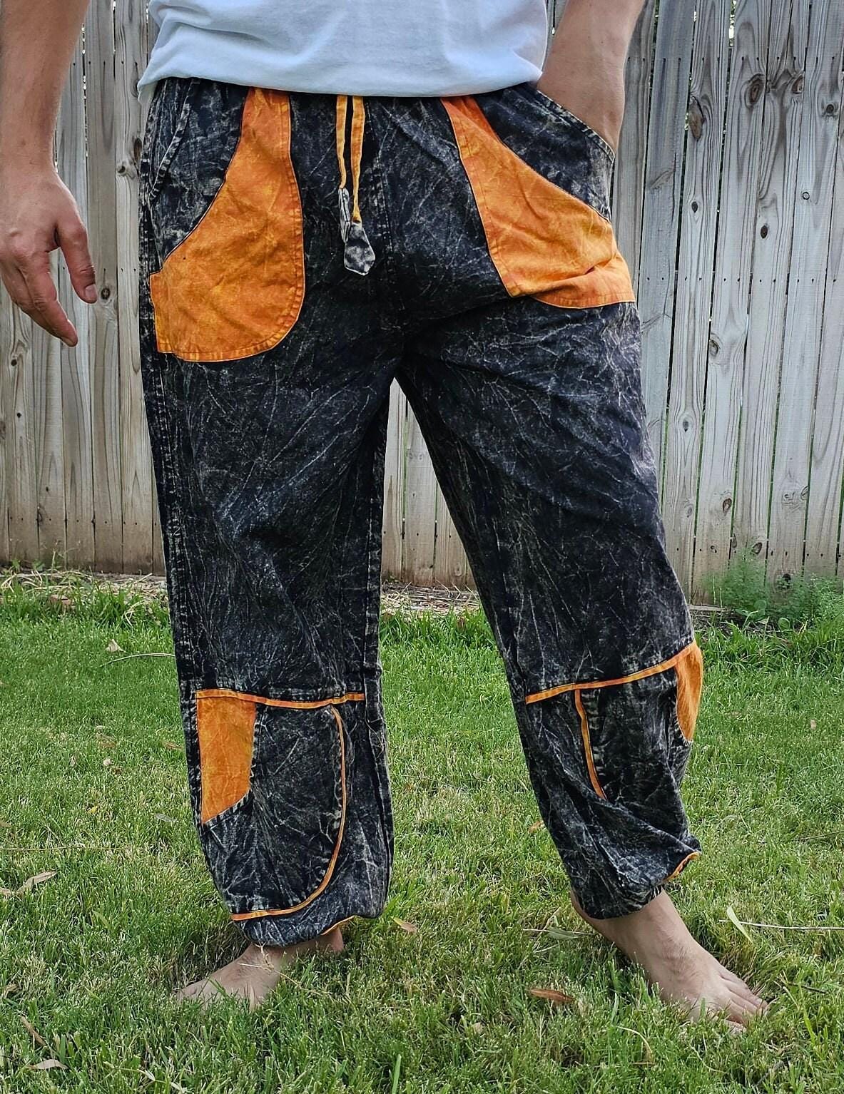 Namaste stonewashed fashionable unisex multicolor handmade patchwork colorful cotton trouser pant