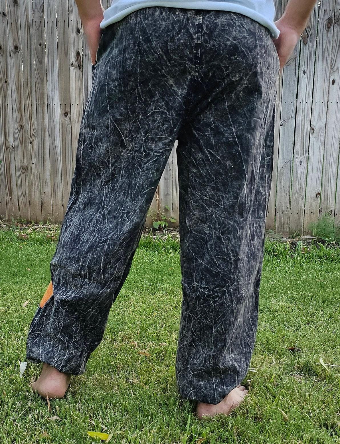 Namaste stonewashed fashionable unisex multicolor handmade patchwork colorful cotton trouser pant