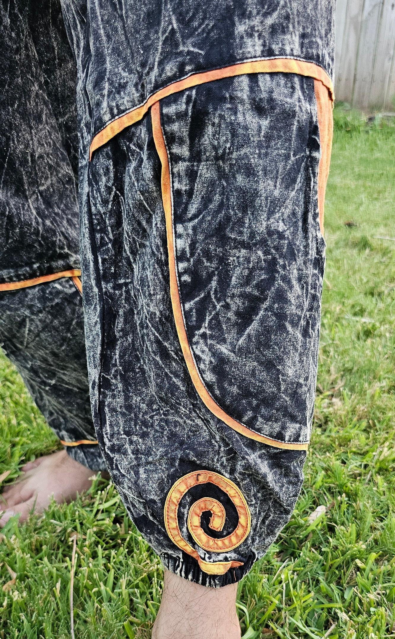 Namaste stonewashed fashionable unisex multicolor handmade patchwork colorful cotton trouser pant