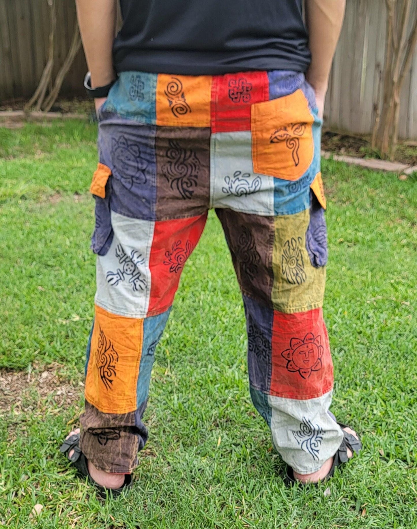 Namaste fashionable unisex stonewashed multicolor handmade hippie patchwork durable non acidic hippie cotton trouser